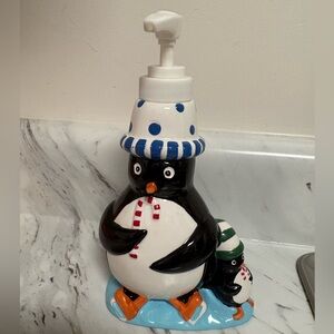 Penguin Soap Dispenser - Black and White